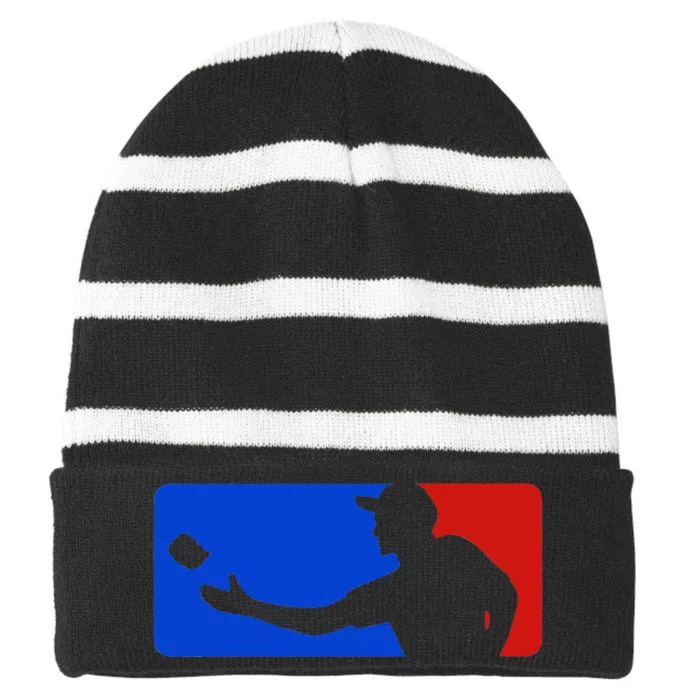 Funny Cornhole Gift For Men Women Bean Bag Toss Game Players Striped Beanie with Solid Band