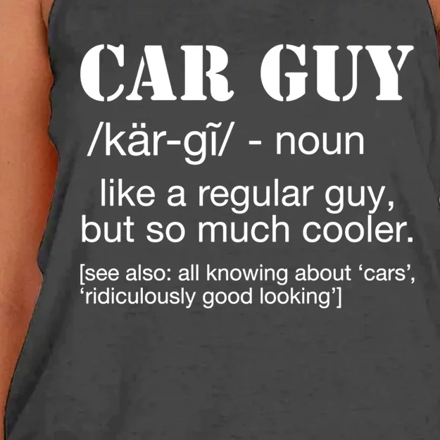 Funny Car Guy Cars Lover Racing Mechanics Car Guy Definition Gift Women's Knotted Racerback Tank