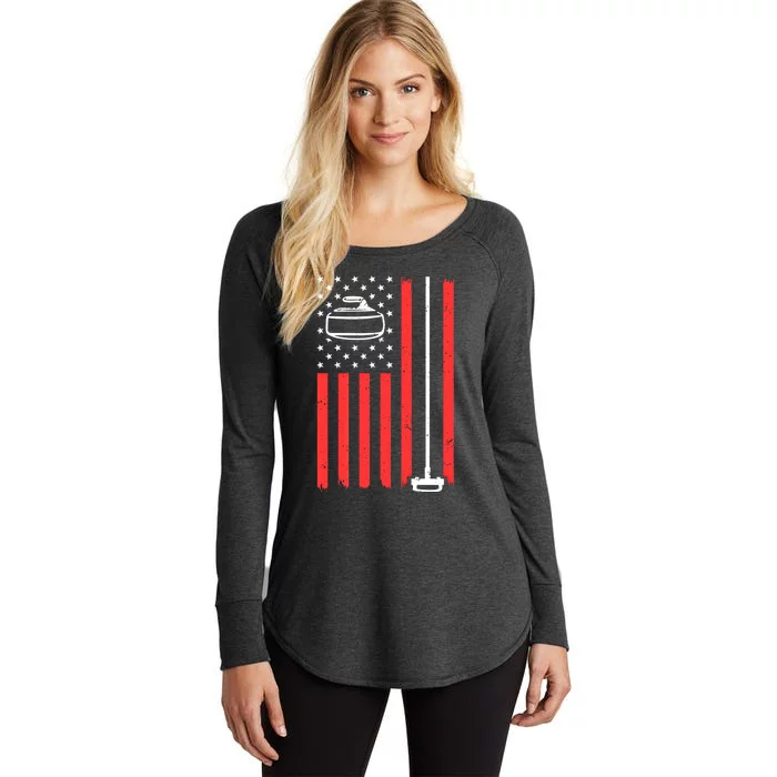 Funny Curling Gift Curling Players Usa Team Meaningful Gift Women's Perfect Tri Tunic Long Sleeve Shirt