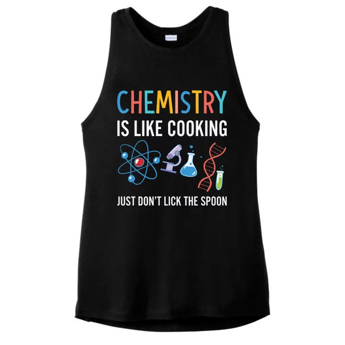 Funny Chemist Gifts Chemistry Is Like Cooking Science Nerd Ladies Tri-Blend Wicking Tank