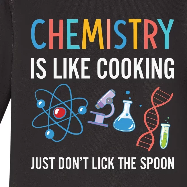 Funny Chemist Gifts Chemistry Is Like Cooking Science Nerd Baby Long Sleeve Bodysuit