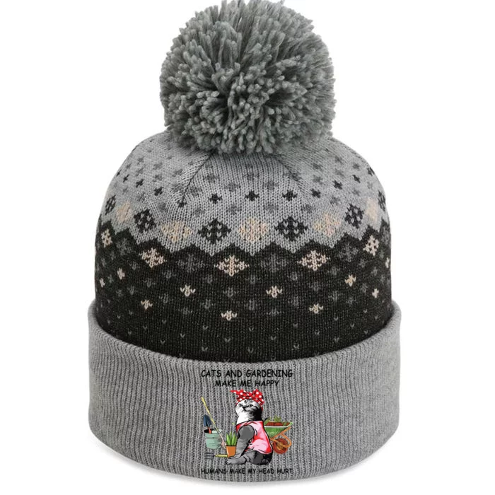 Funny Cats Garden For Women The Baniff Cuffed Pom Beanie