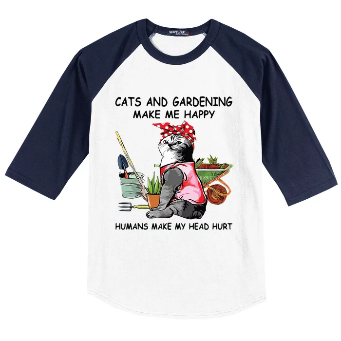 Funny Cats Garden For Women Baseball Sleeve Shirt