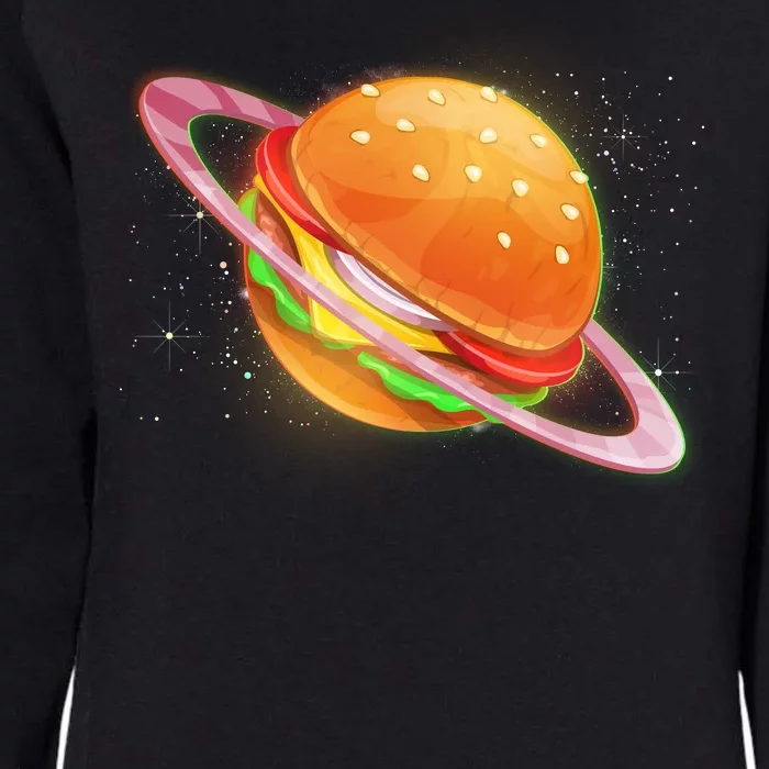 Funny Cosmic Galaxy Burger Planet Womens California Wash Sweatshirt