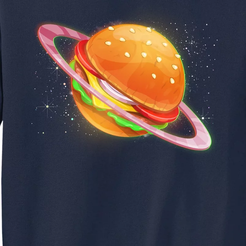 Funny Cosmic Galaxy Burger Planet Tall Sweatshirt