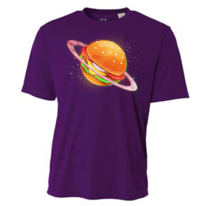 Funny Cosmic Galaxy Burger Planet Cooling Performance Crew T-Shirt