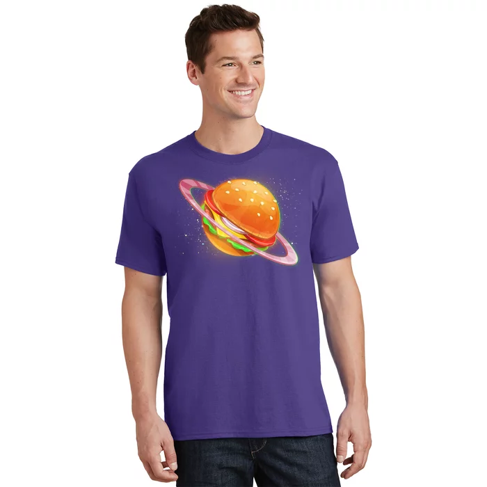 Funny Cosmic Galaxy Burger Planet T-Shirt