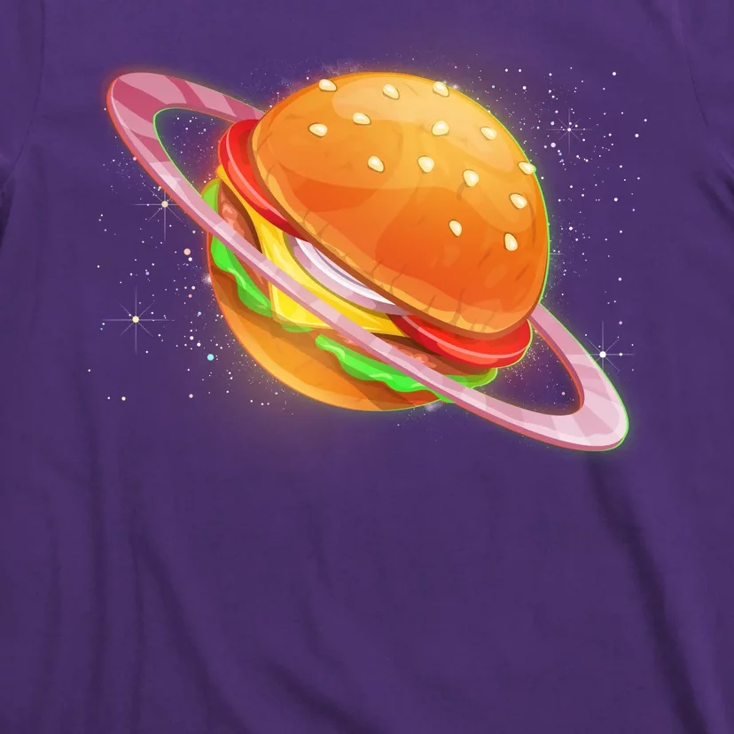 Funny Cosmic Galaxy Burger Planet T-Shirt