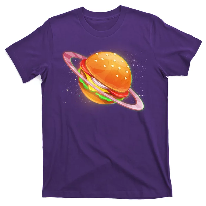 Funny Cosmic Galaxy Burger Planet T-Shirt