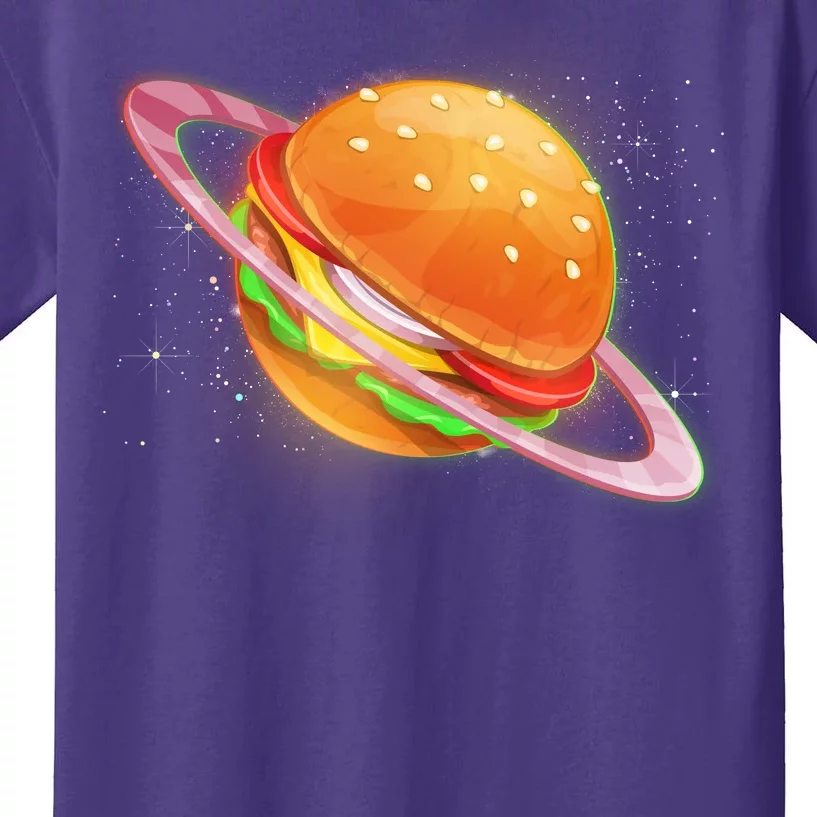 Funny Cosmic Galaxy Burger Planet Kids T-Shirt