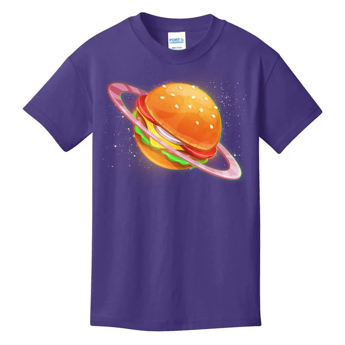 Funny Cosmic Galaxy Burger Planet Kids T-Shirt