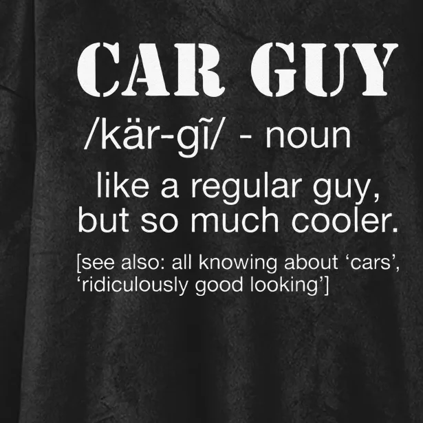 Funny Car Guy Car Guy Definition Gear Head Hooded Wearable Blanket