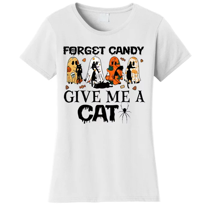 Forget Candy Give Me A Cat Halloween Women's T-Shirt