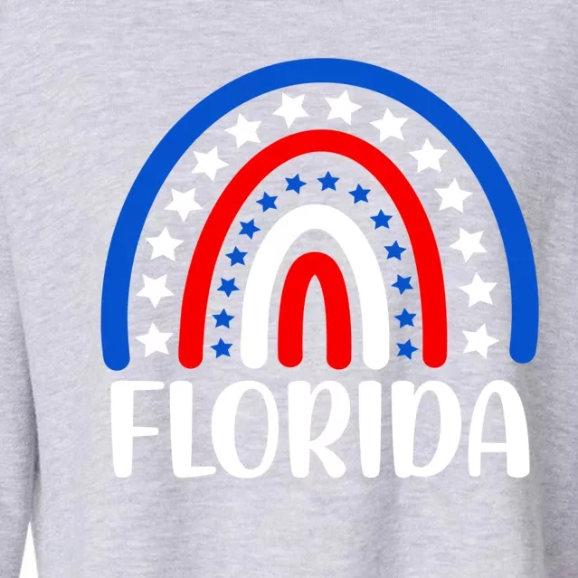 Florida Cool Gift I Love Florida Usa Gift Cropped Pullover Crew