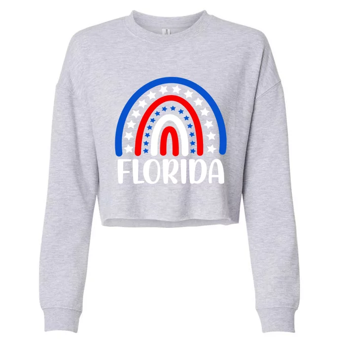 Florida Cool Gift I Love Florida Usa Gift Cropped Pullover Crew