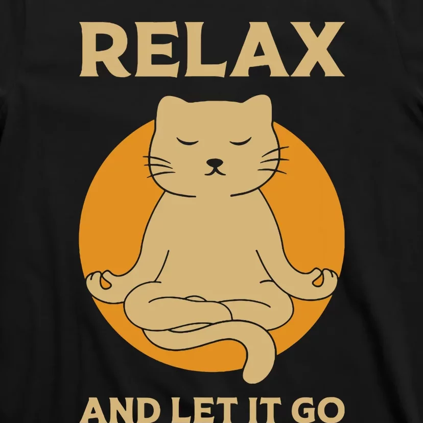 Funny Cat Graphic Yoga Zen Meditation T-Shirt