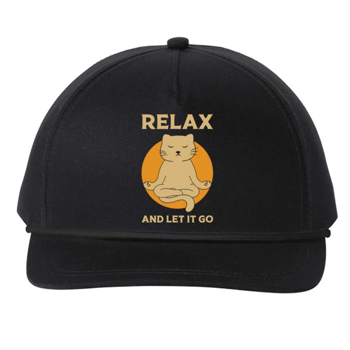 Funny Cat Graphic Yoga Zen Meditation Snapback Five-Panel Rope Hat