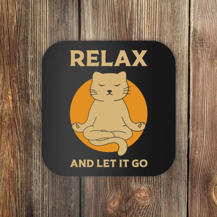 Funny Cat Graphic Yoga Zen Meditation Coaster