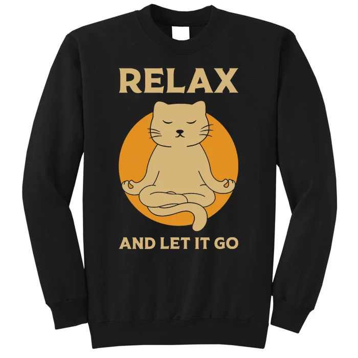 Funny Cat Graphic Yoga Zen Meditation Tall Sweatshirt