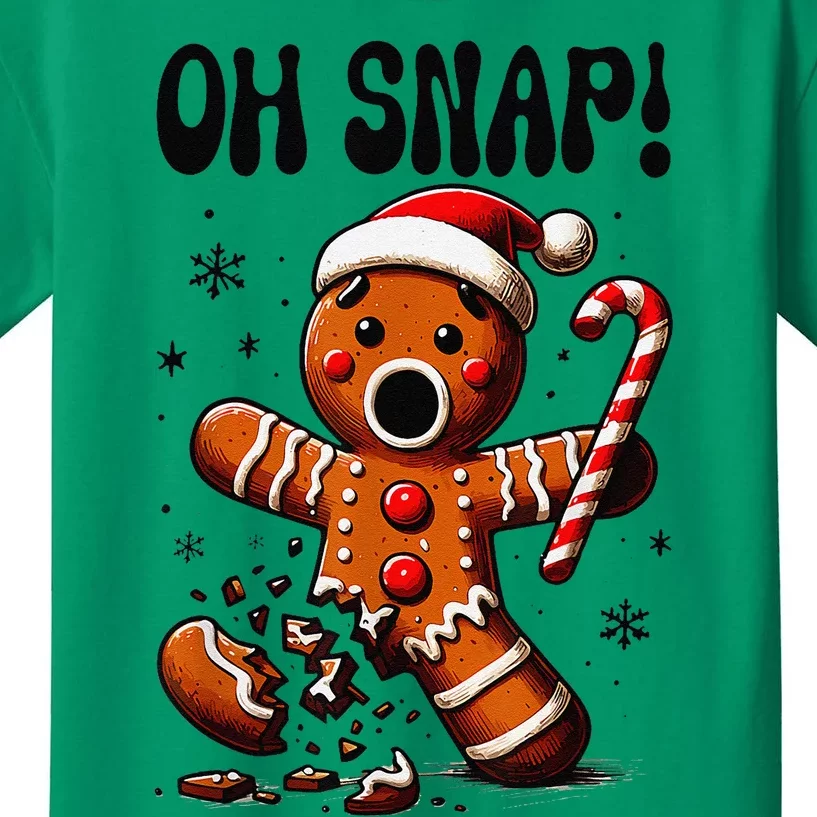 Funny Christmas Gingerbread Man Oh Snap Pajama Xmas Kids T-Shirt