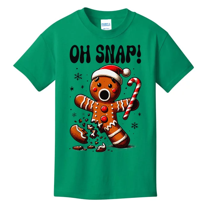 Funny Christmas Gingerbread Man Oh Snap Pajama Xmas Kids T-Shirt