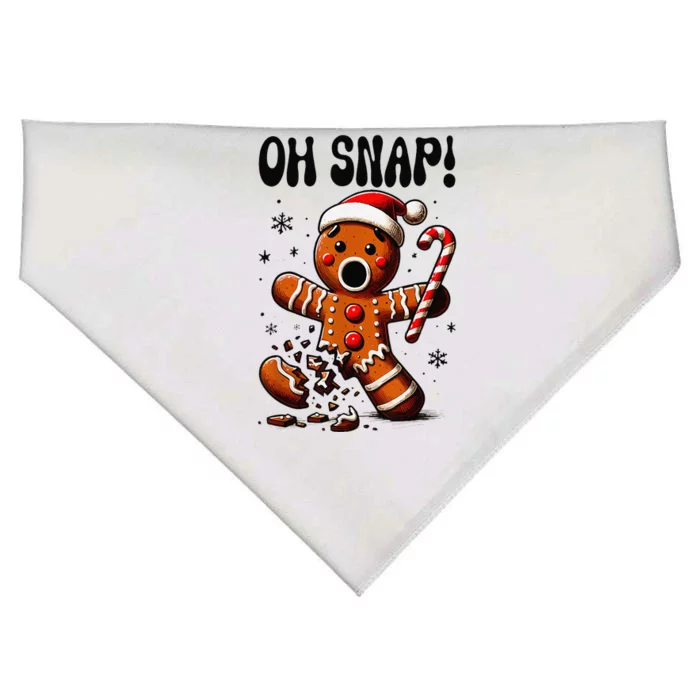 Funny Christmas Gingerbread Man Oh Snap Pajama Xmas USA-Made Doggie Bandana