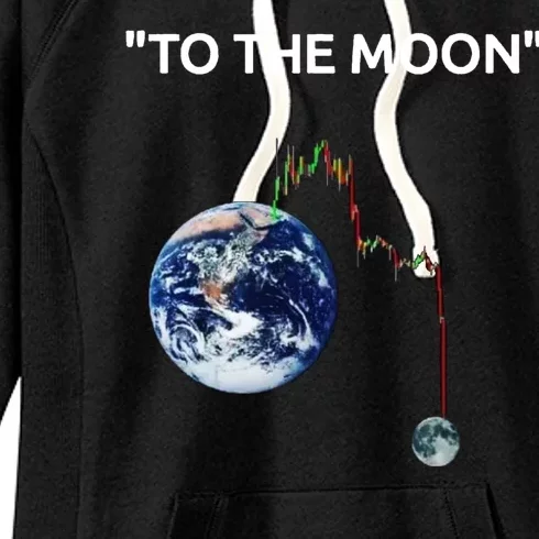 Funny Crypto Going Down To The Moon Women's Fleece Hoodie