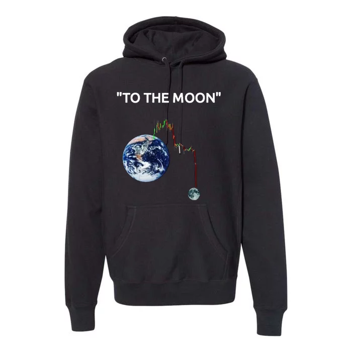 Funny Crypto Going Down To The Moon Premium Hoodie