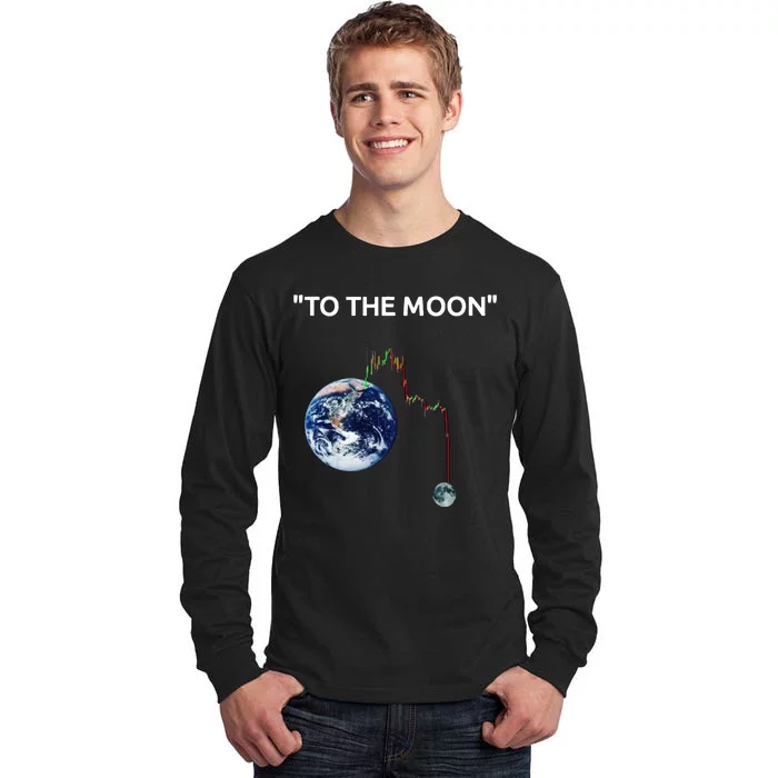 Funny Crypto Going Down To The Moon Tall Long Sleeve T-Shirt