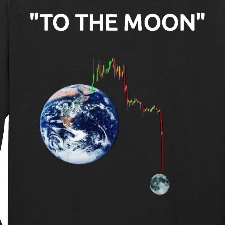 Funny Crypto Going Down To The Moon Tall Long Sleeve T-Shirt