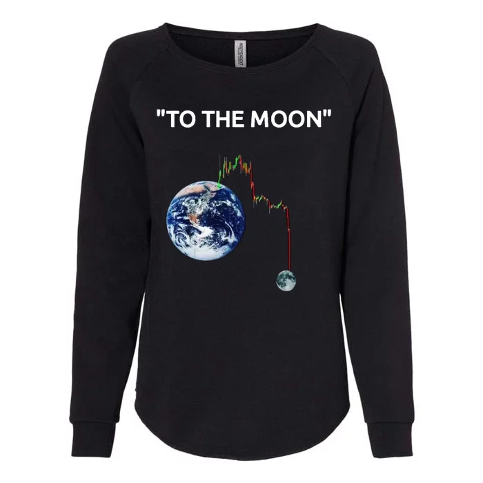 Funny Crypto Going Down To The Moon Womens California Wash Sweatshirt