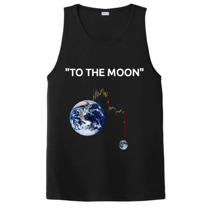 Funny Crypto Going Down To The Moon Performance Tank