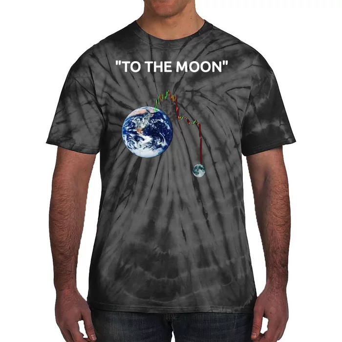 Funny Crypto Going Down To The Moon Tie-Dye T-Shirt