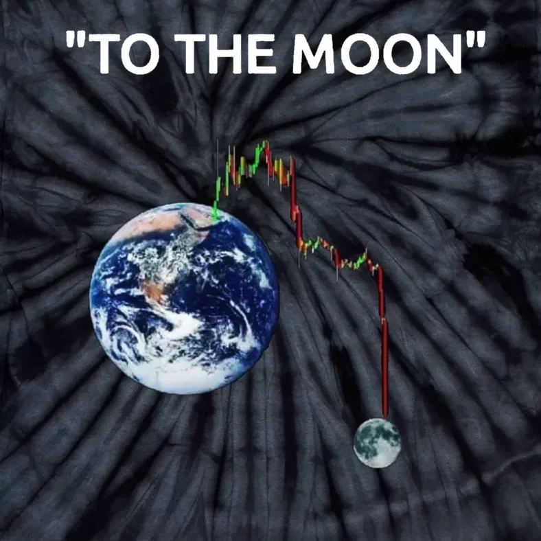 Funny Crypto Going Down To The Moon Tie-Dye T-Shirt