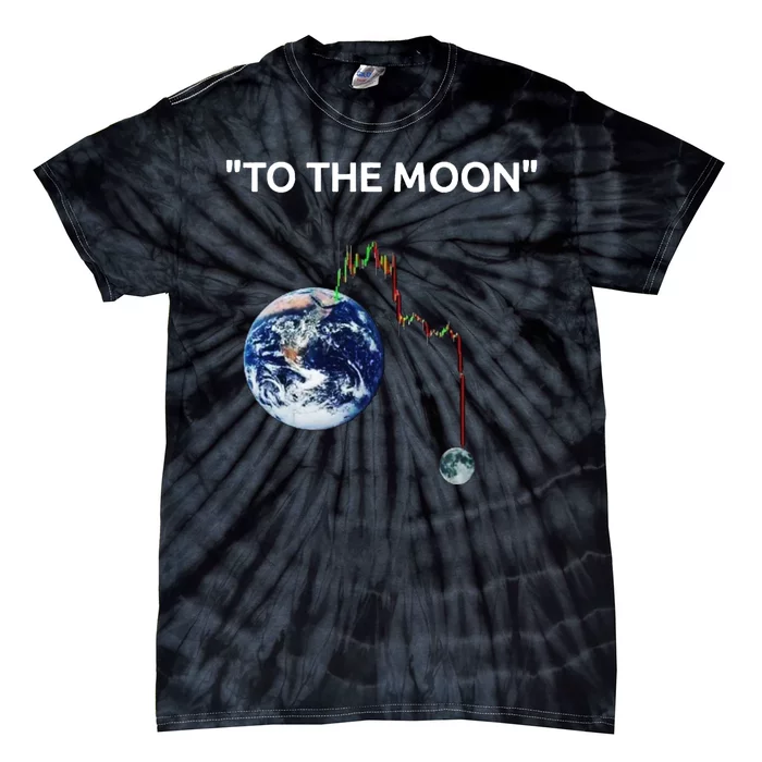 Funny Crypto Going Down To The Moon Tie-Dye T-Shirt