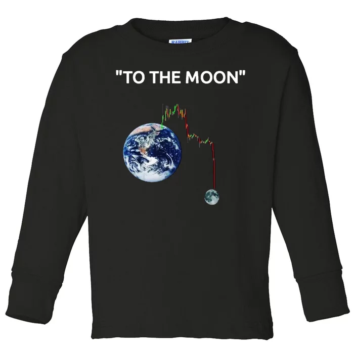 Funny Crypto Going Down To The Moon Toddler Long Sleeve Shirt