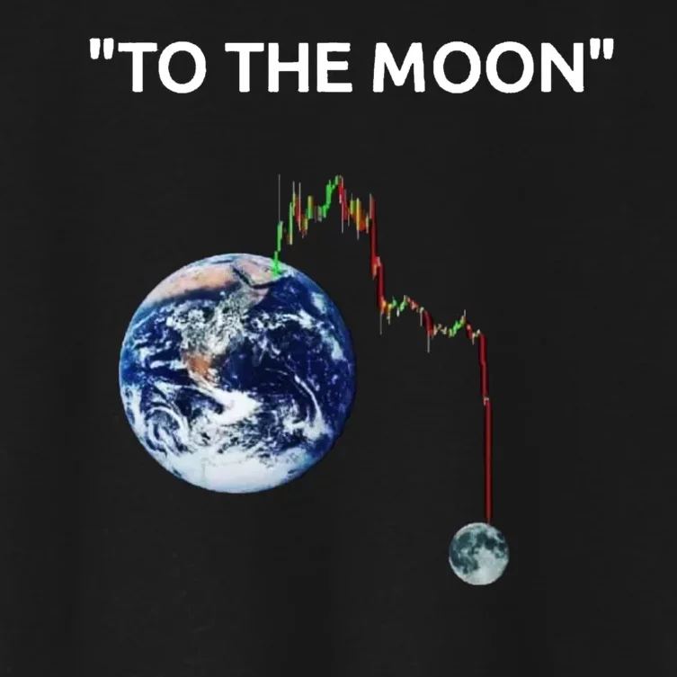 Funny Crypto Going Down To The Moon Women's Crop Top Tee