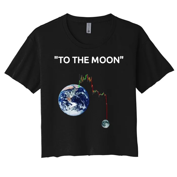 Funny Crypto Going Down To The Moon Women's Crop Top Tee