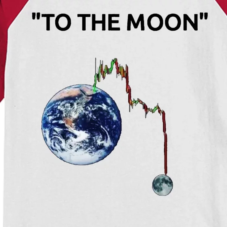 Funny Crypto Going Down To The Moon Kids Colorblock Raglan Jersey