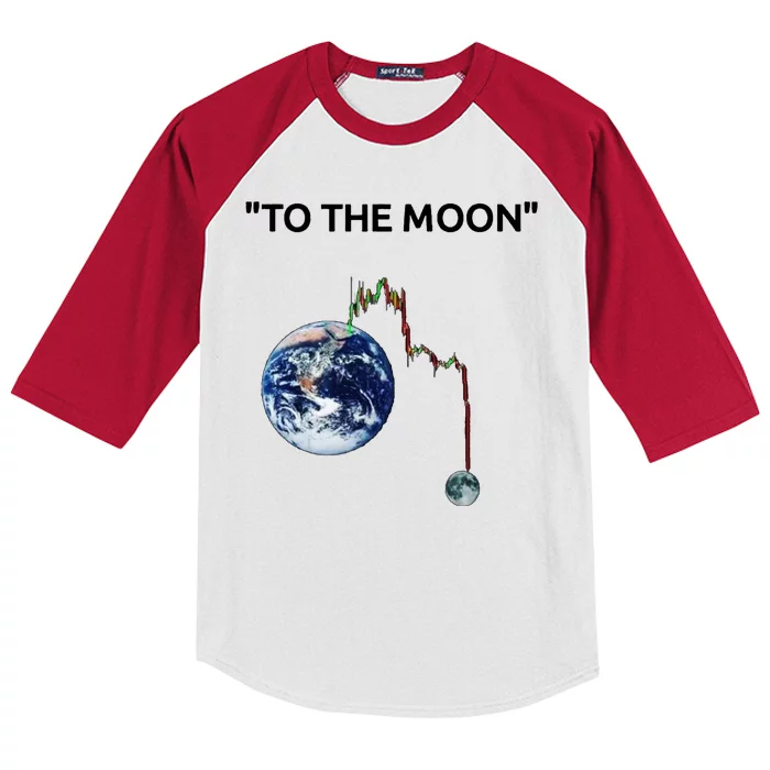 Funny Crypto Going Down To The Moon Kids Colorblock Raglan Jersey