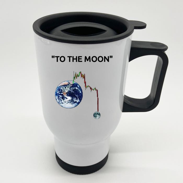 Funny Crypto Going Down To The Moon Front & Back Stainless Steel Travel Mug