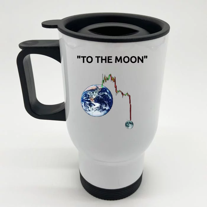 Funny Crypto Going Down To The Moon Front & Back Stainless Steel Travel Mug