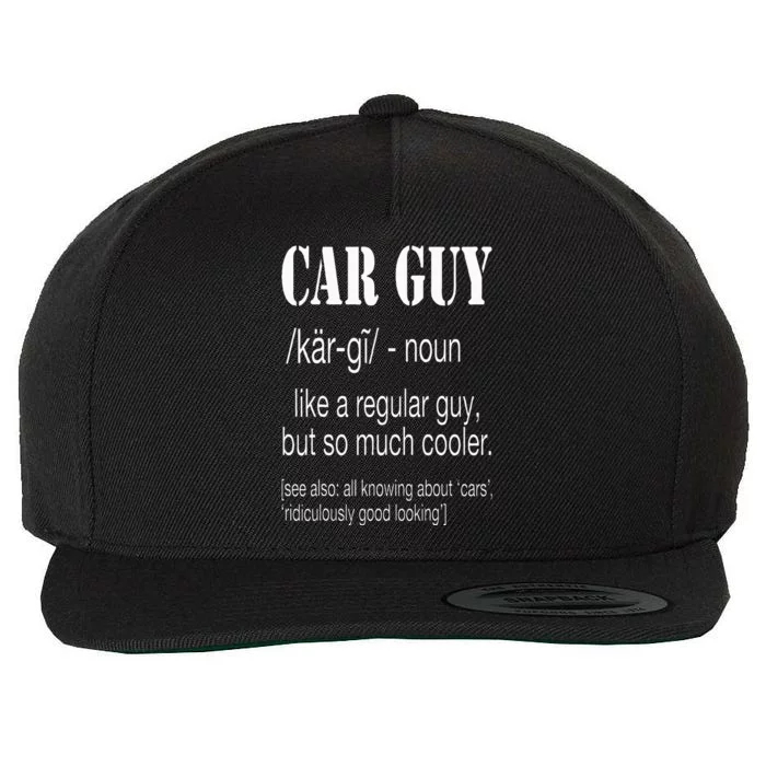 Funny Car Guy Cars Lover Racing Mechanics Car Guy Definition Wool Snapback Cap