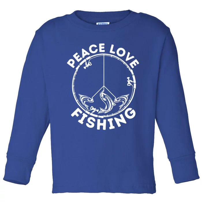 Fisher Cool Gift Love Peace Fishing Fisher Fisher Meaningful Gift Toddler Long Sleeve Shirt