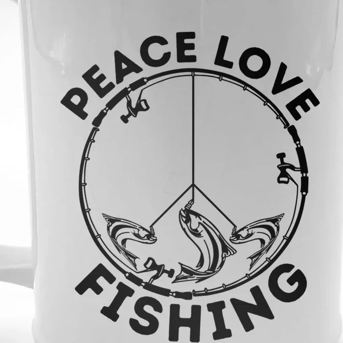 Fisher Cool Gift Love Peace Fishing Fisher Fisher Meaningful Gift Front & Back Beer Stein