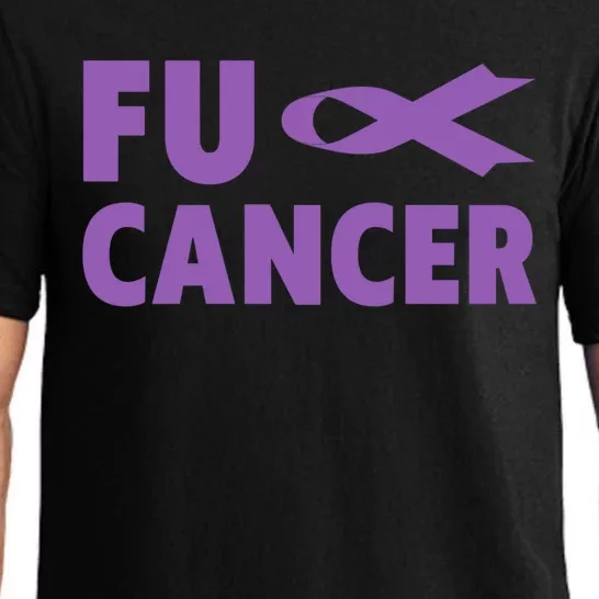 Fuck Cancer Gift Cute Gift Fu Testicular Cancer Awareness Funny Gift Pajama Set