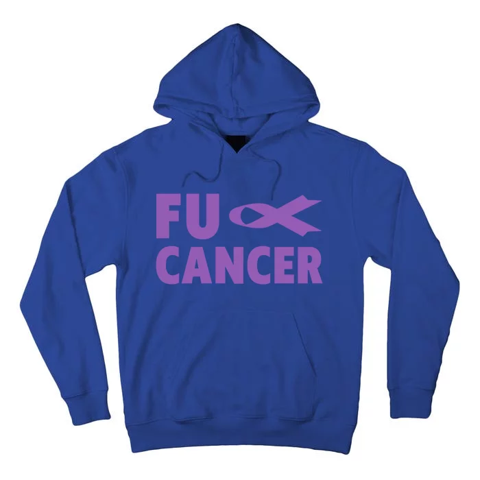 Fuck Cancer Gift Cute Gift Fu Testicular Cancer Awareness Funny Gift Tall Hoodie