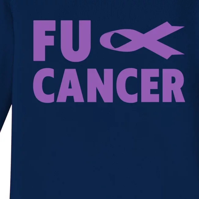 Fuck Cancer Gift Cute Gift Fu Testicular Cancer Awareness Funny Gift Baby Long Sleeve Bodysuit