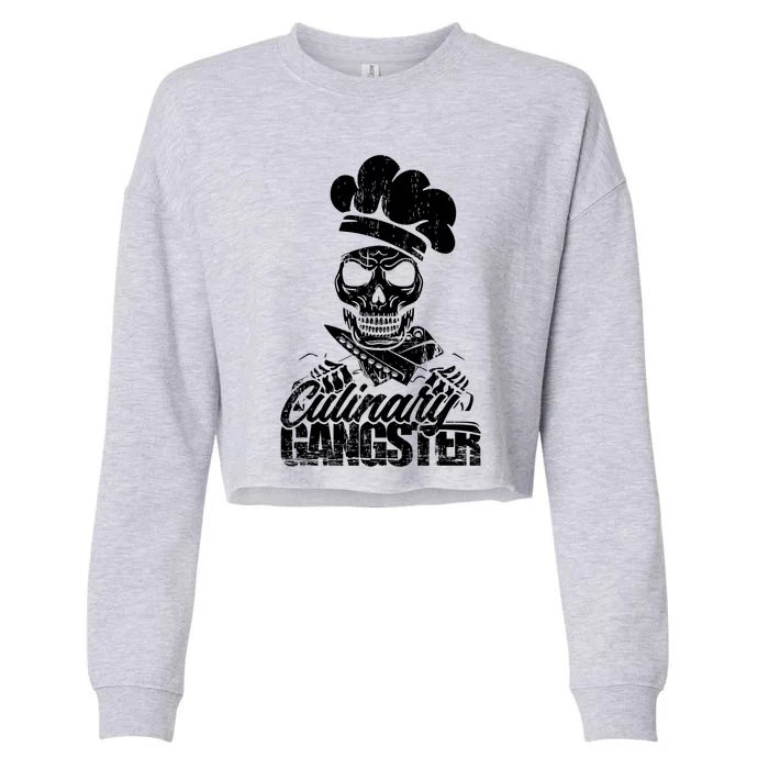 Funny Culinary Gangster Gift Cropped Pullover Crew