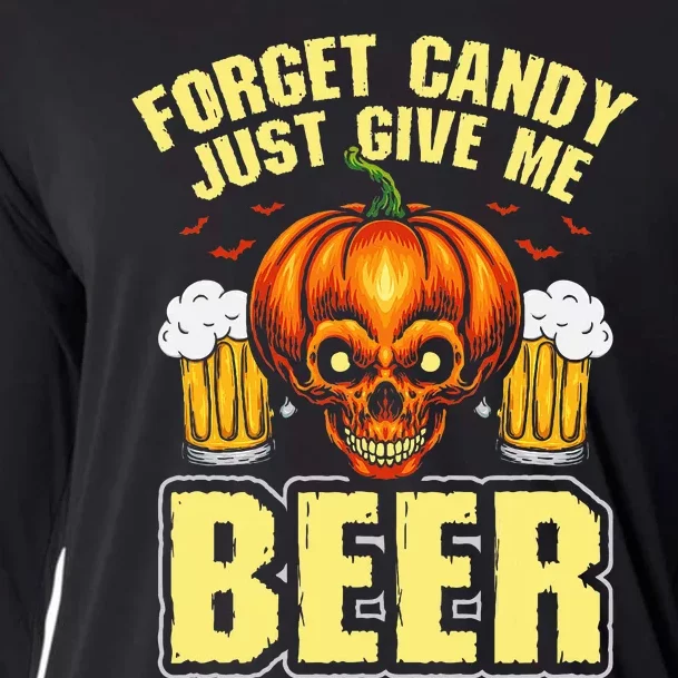 Forget Candy Give Me Beer Drinker Halloween Costume Cooling Performance Long Sleeve Crew